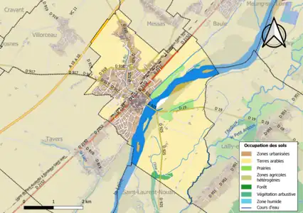 Carte des infrastructures et de l'occupation des sols en 2018 (CLC) de la commune en 2018.