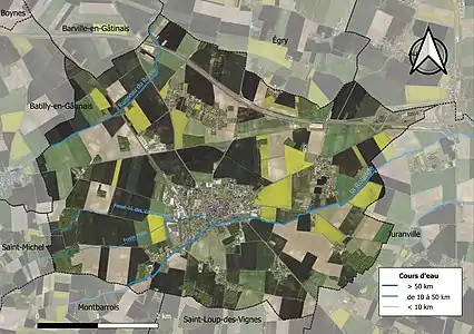 Carte orthophotographique de la commune en 2016.