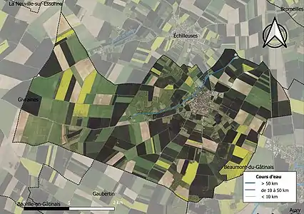 Carte orthophotographique de la commune en 2016.