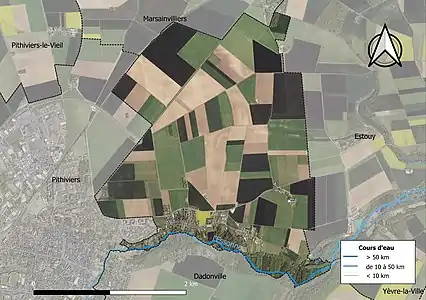 Carte orthophotographique de la commune en 2016.