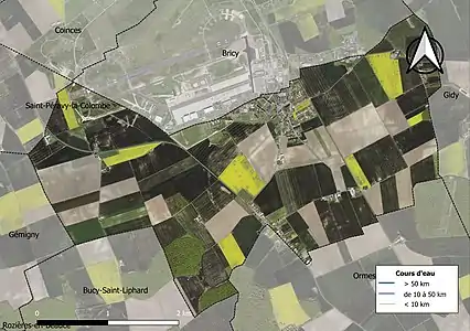 Carte orthophotographique de la commune en 2016.