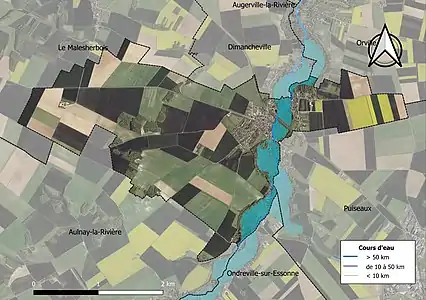 Carte orthophotographique de la commune en 2016.