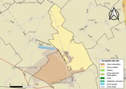 Carte des infrastructures et de l'occupation des sols de la commune en 2018 (CLC).