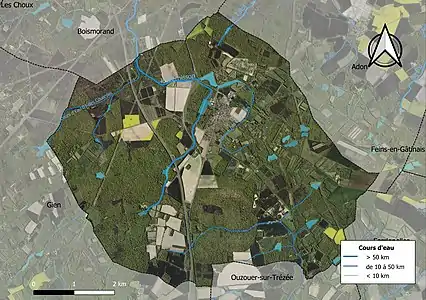 Carte orthophotographique de la commune en 2016.