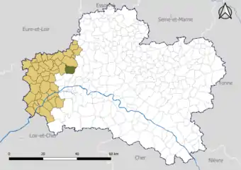 Cercottes dans le Pôle d'équilibre territorial et rural (PETR) Loire Beauce en 2020.