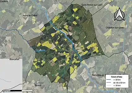 Carte orthophotographique de la commune en 2016.