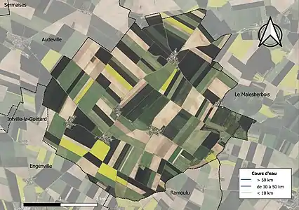 Carte orthophotographique de la commune en 2016.