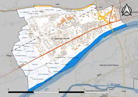  Carte présentant le découpage en parcelles et lieux-dits de la commune.