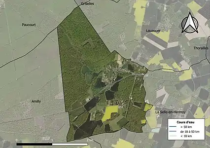 Carte orthophotographique de la commune en 2016.