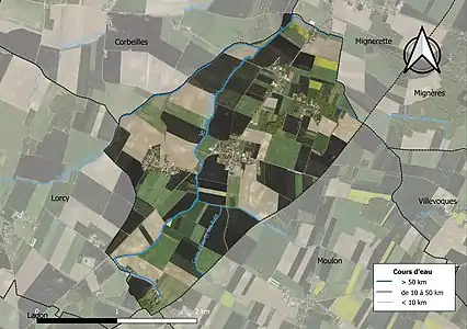 Carte orthophotographique de la commune en 2016.