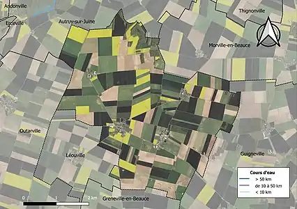 Carte orthophotographique de la commune en 2016.