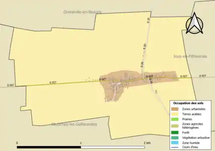 Carte des infrastructures et de l'occupation des sols de la commune en 2018 (CLC).