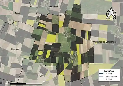 Carte orthophotographique de la commune en 2016.