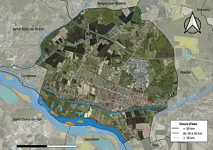 Carte orthophotographique de la commune en 2016.