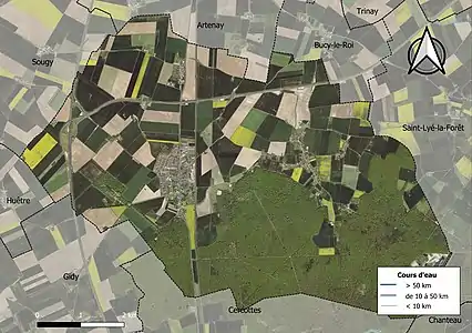 Carte orthophotographique de la commune en 2016.