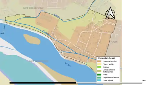 Carte des infrastructures et de l'occupation des sols de la commune en 2018 (CLC).