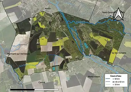 Carte orthophotographique de la commune en 2016.