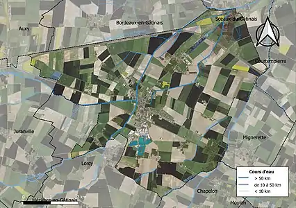 Carte orthophotographique de la commune en 2016.