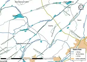 Réseau hydrographique de Coudroy.