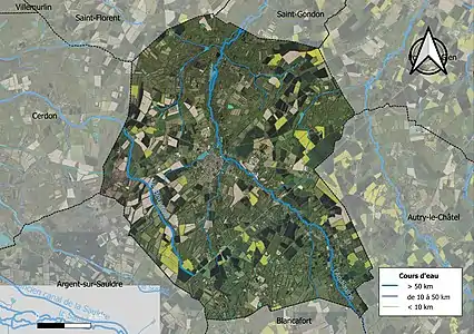 Carte orthophotographique de la commune en 2016.