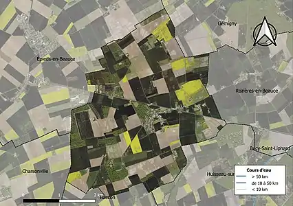 Carte orthophotographique de la commune en 2016.