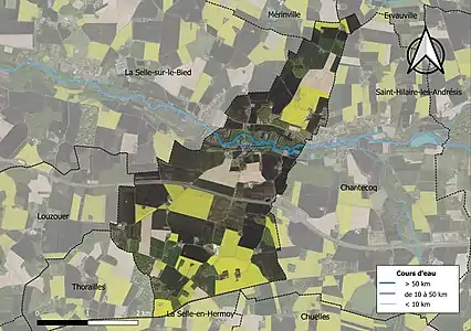 Carte orthophotographique de la commune en 2016.