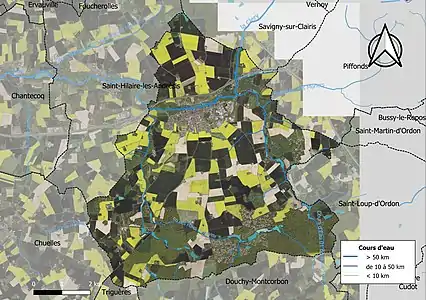 Carte orthophotographique de la commune en 2016.