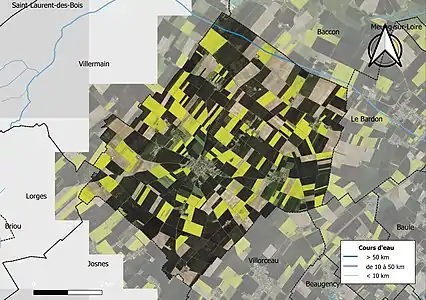 Carte orthophotographique de la commune en 2016.