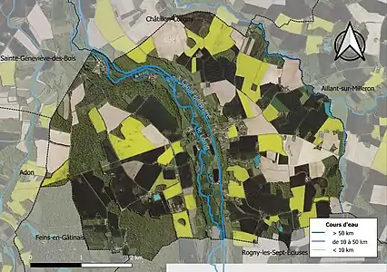 Carte orthophotographique de la commune en 2016.