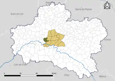 Donnery dans le canton de Châteauneuf-sur-Loire en 2020.