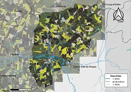 Carte orthophotographique de la commune en 2016.