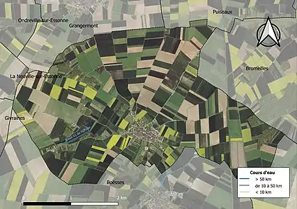 Carte orthophotographique de la commune en 2016.