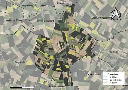 Carte orthophotographique de la commune en 2016.