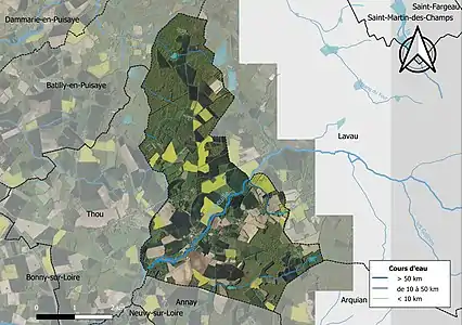 Carte orthophotographique de la commune en 2016.