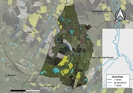 Carte orthophotographique de la commune en 2016.