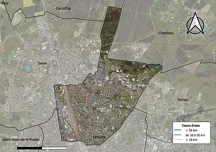 Carte orthophotographique de la commune en 2016.