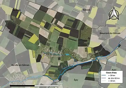 Carte orthophotographique de la commune en 2016.