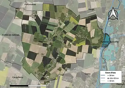 Carte orthophotographique de la commune en 2016.