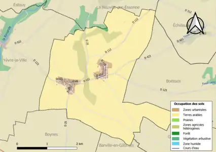 Carte des infrastructures et de l'occupation des sols de la commune en 2018 (CLC).