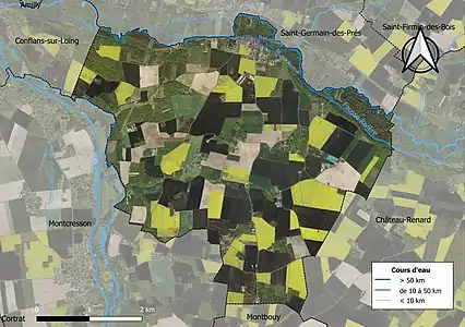 Carte orthophotographique de la commune en 2016.