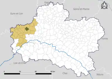 Huêtre dans le canton de Meung-sur-Loire en 2020.