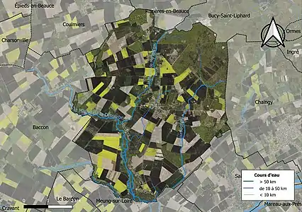 Carte orthophotographique de la commune en 2016.