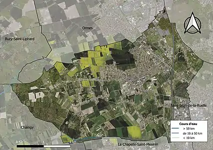 Carte orthophotographique de la commune en 2016.