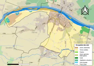 Carte des infrastructures et de l'occupation des sols de la commune en 2018 (CLC).