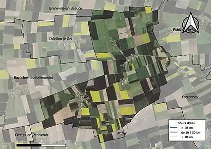 Carte orthophotographique de la commune en 2016.