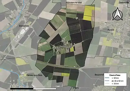 Carte orthophotographique de la commune en 2016.