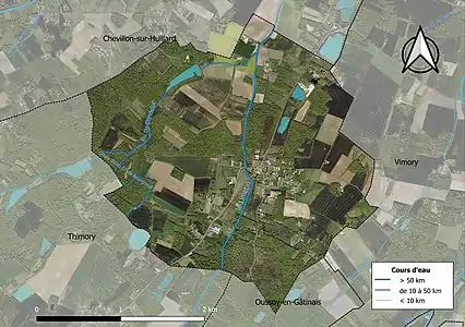 Carte orthophotographique de la commune en 2016.