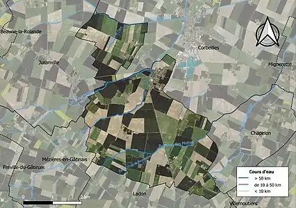 Carte orthophotographique de la commune en 2016.