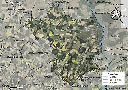 Carte orthophotographique de la commune en 2016.