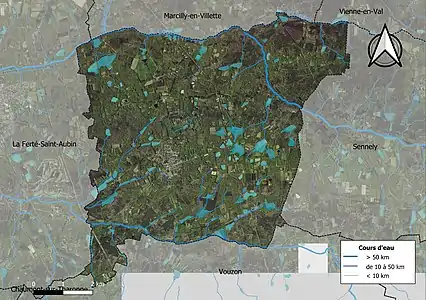 Carte orthophotographique de la commune en 2016.